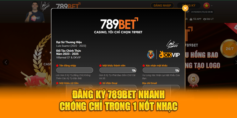 Đăng ký 789bet nhanh chóng chỉ trong 1 nốt nhạc